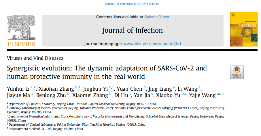 球盟会qmh网页版登录王雅杰教授团队在《Journal of Infection》发文